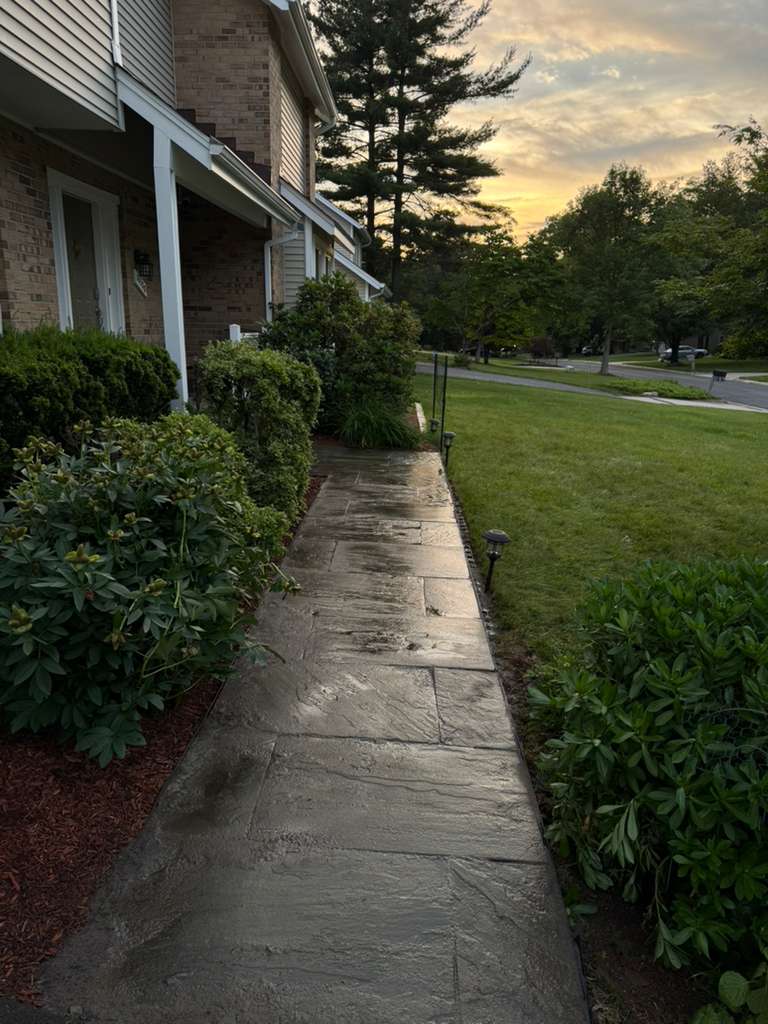 Stone walkway and landscaping by Life is Green in Maryland