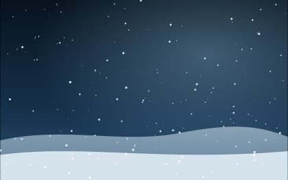 Snow falling at night over snow-covered ground in Maryland