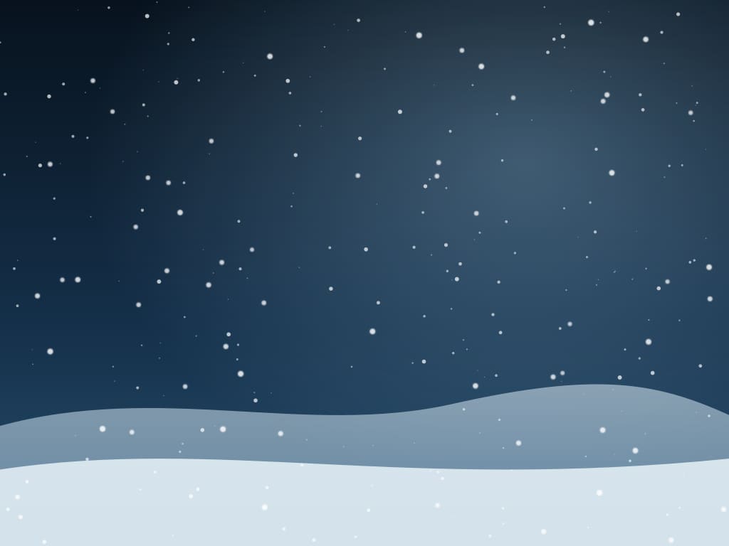 Snow-covered ground on a winter night in Maryland